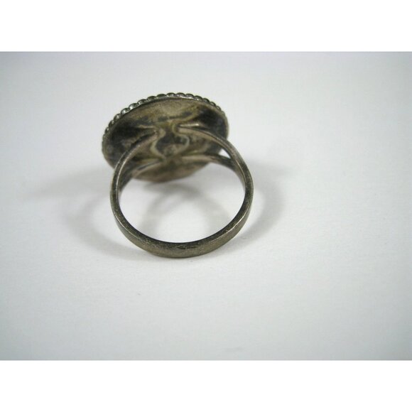 Operculum Shell Eye Sterling Silver 925 Ring Vintage Statement Size 9.5 - Picture 3 of 10